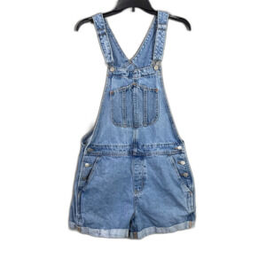 Vintage Y2K GAP Distressed Denim Bib Shorts Overalls Jean Shortalls Size Medium